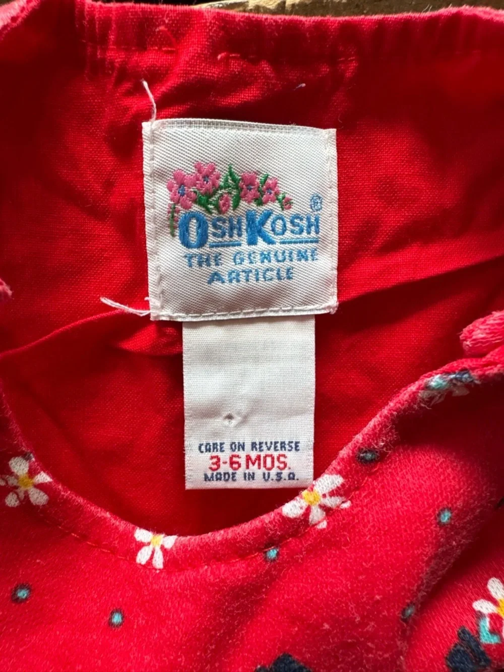 Oshkosh Daisy Overalls Vintage 3/6 months Cotton